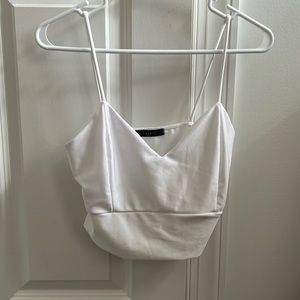 White satin tank